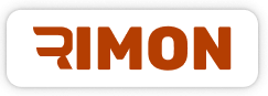 Rimon official logo in bold red typography with a stylized “R” design.