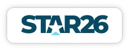 Star26 official logo in bold blue typography with a star icon integrated into the design.